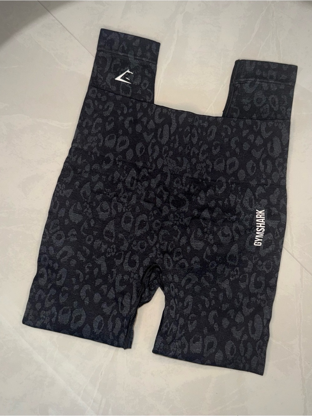 Gymshark Black Leopard-Print High-Rise Leggings